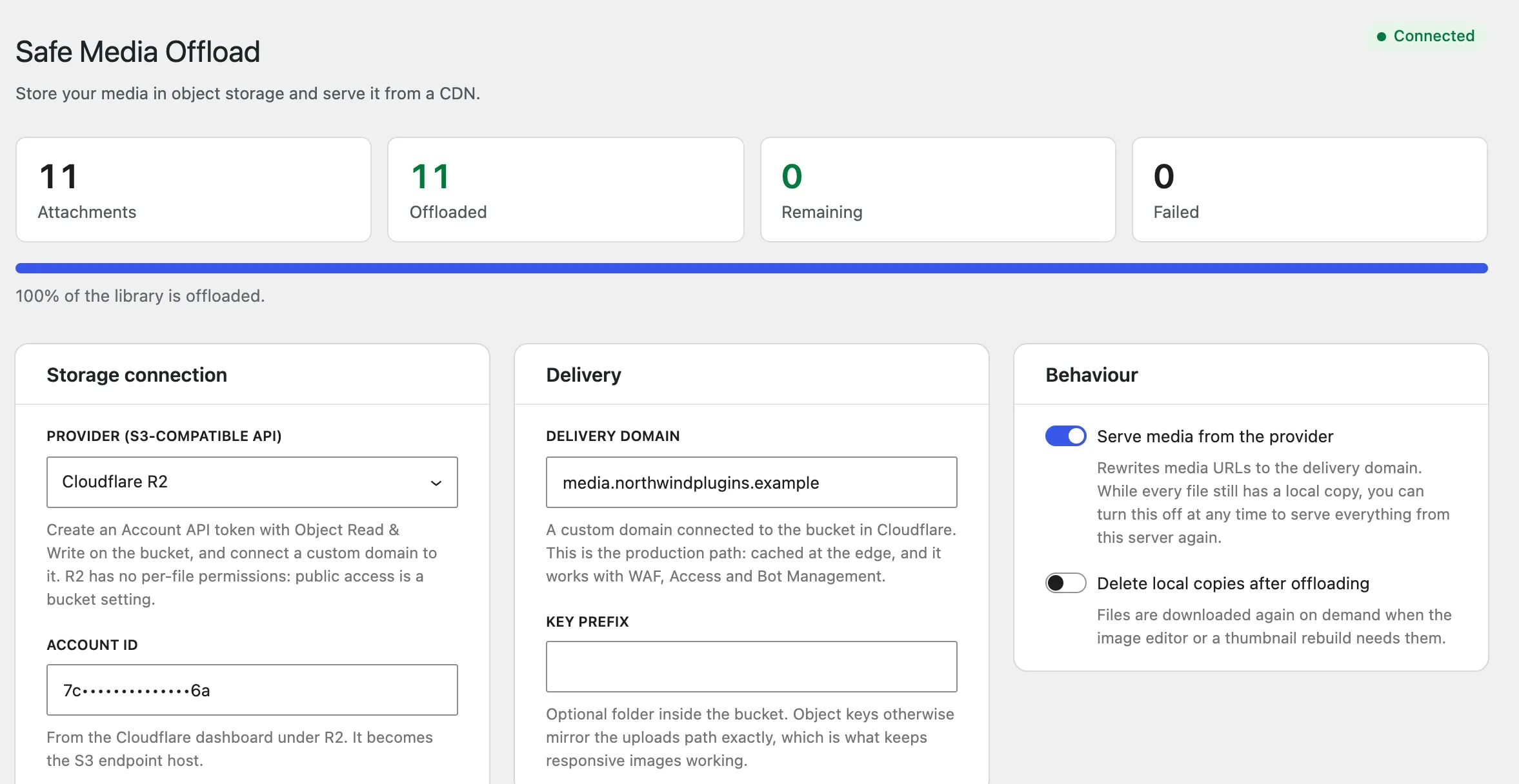 Demo store · Settings › Safe Media Offload